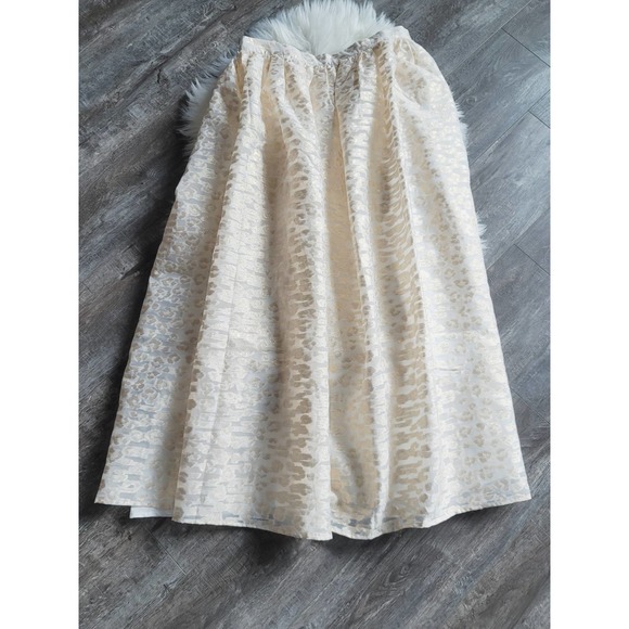 NEW Anthropologie Pankaj & Nidhi Ivory Burnout Shimmer Maxi Skirt - Picture 8 of 10